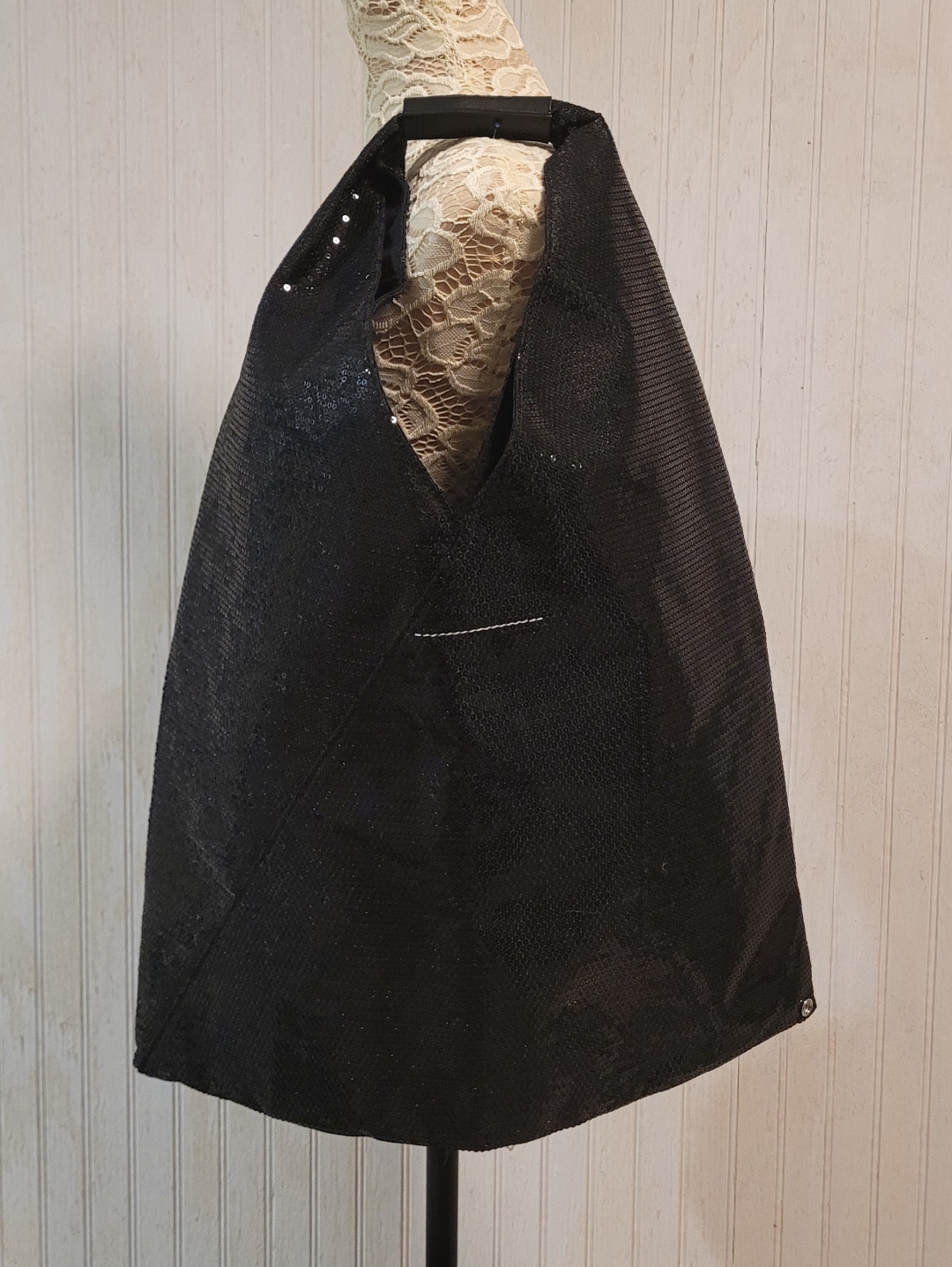 Mm6 Maison Margiela 2018 Black Sequin Japanese Origami Tote Bag Medium